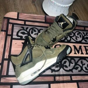 Jordan Olive and Black Sneakers